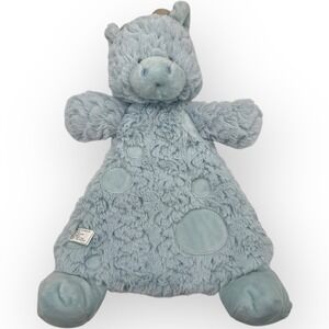 2022 DEMDACO Baby Blue Plush Stuffed Cow Lovey Cozies Security Blanket Rattle